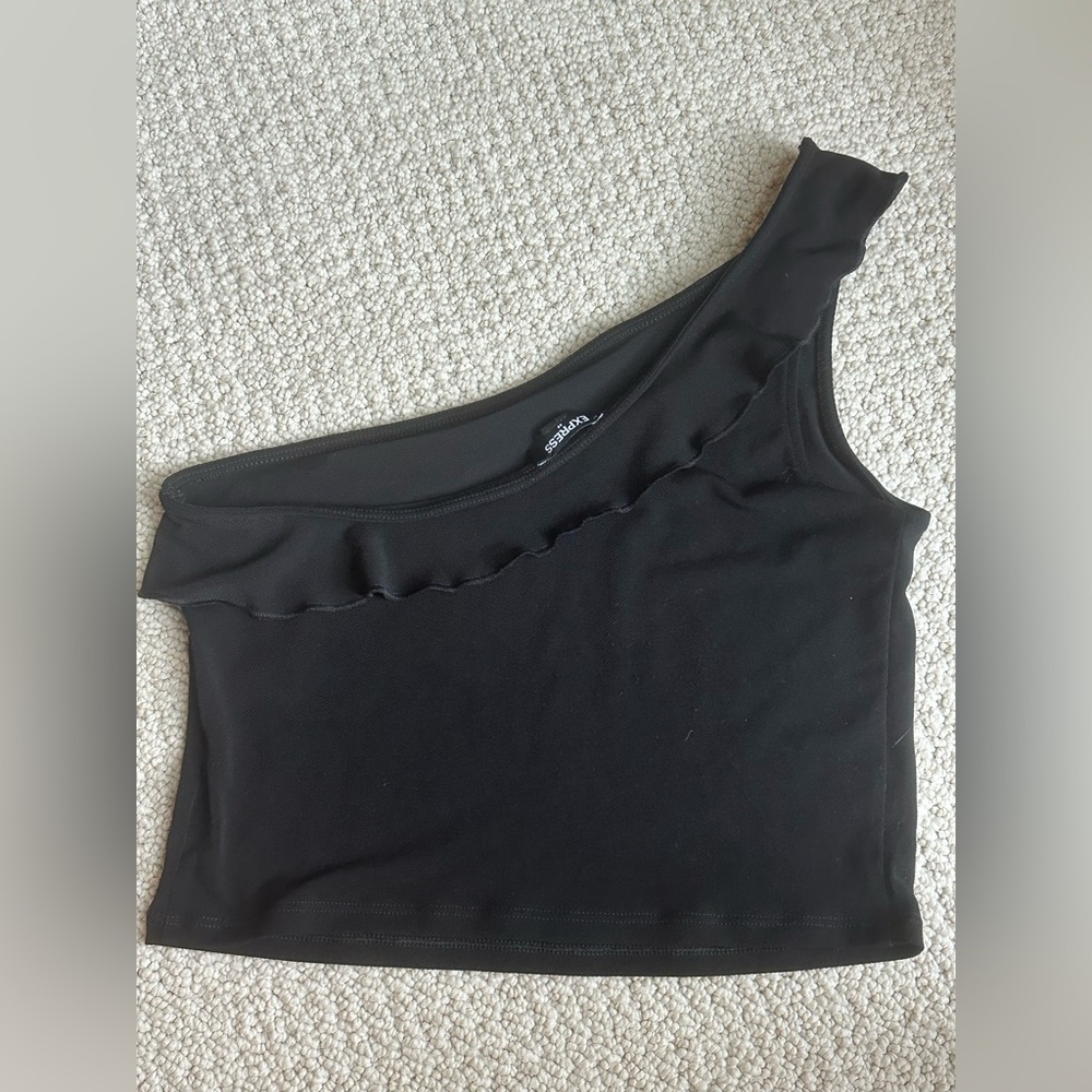 Express Elegant Black Ruffle Top - Picture 5 of 6